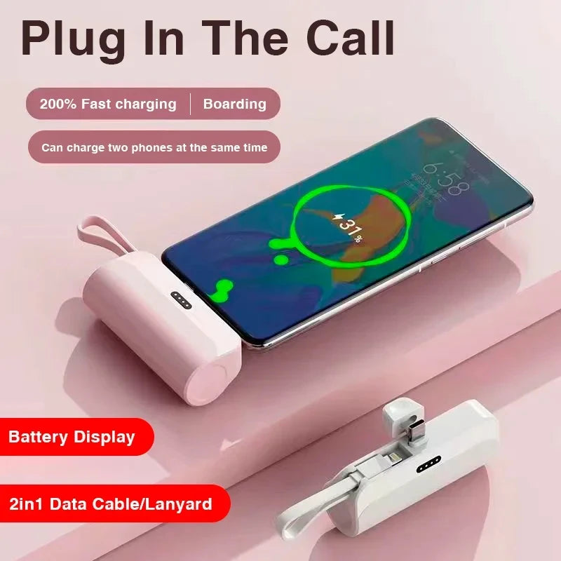 2-in-1 Mini Capsule Power Bank - 10000mAh Fast Charging