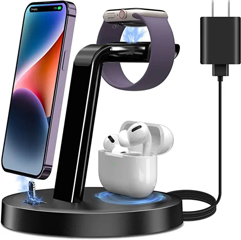 Ultimate 3-in-1 Wireless Charging Station for Apple Watch, Airpods, and iPhone