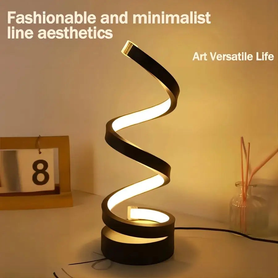 Modern Spiral LED Table Lamp: Perfect for Living Room, Bedroom