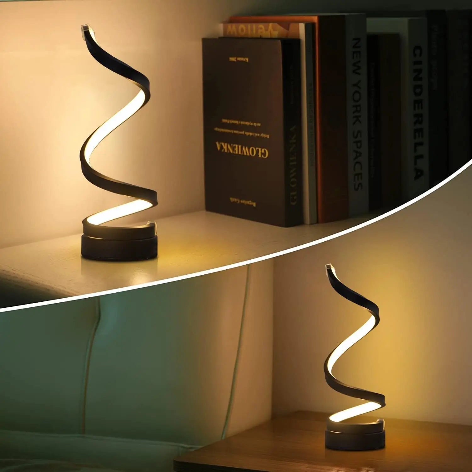 Modern Spiral LED Table Lamp: Perfect for Living Room, Bedroom