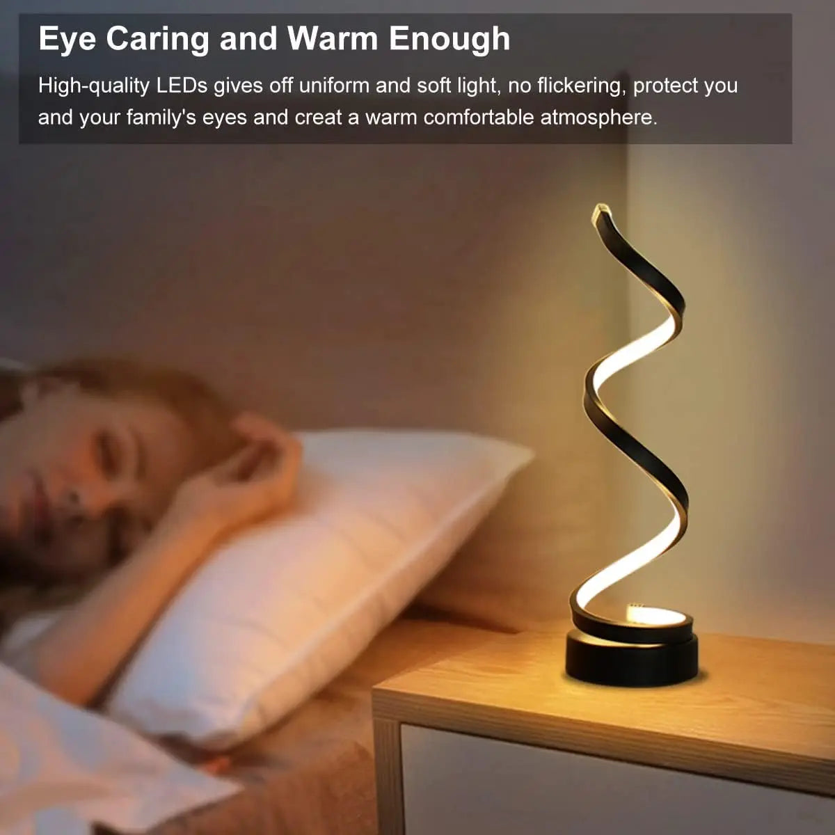 Modern Spiral LED Table Lamp: Perfect for Living Room, Bedroom