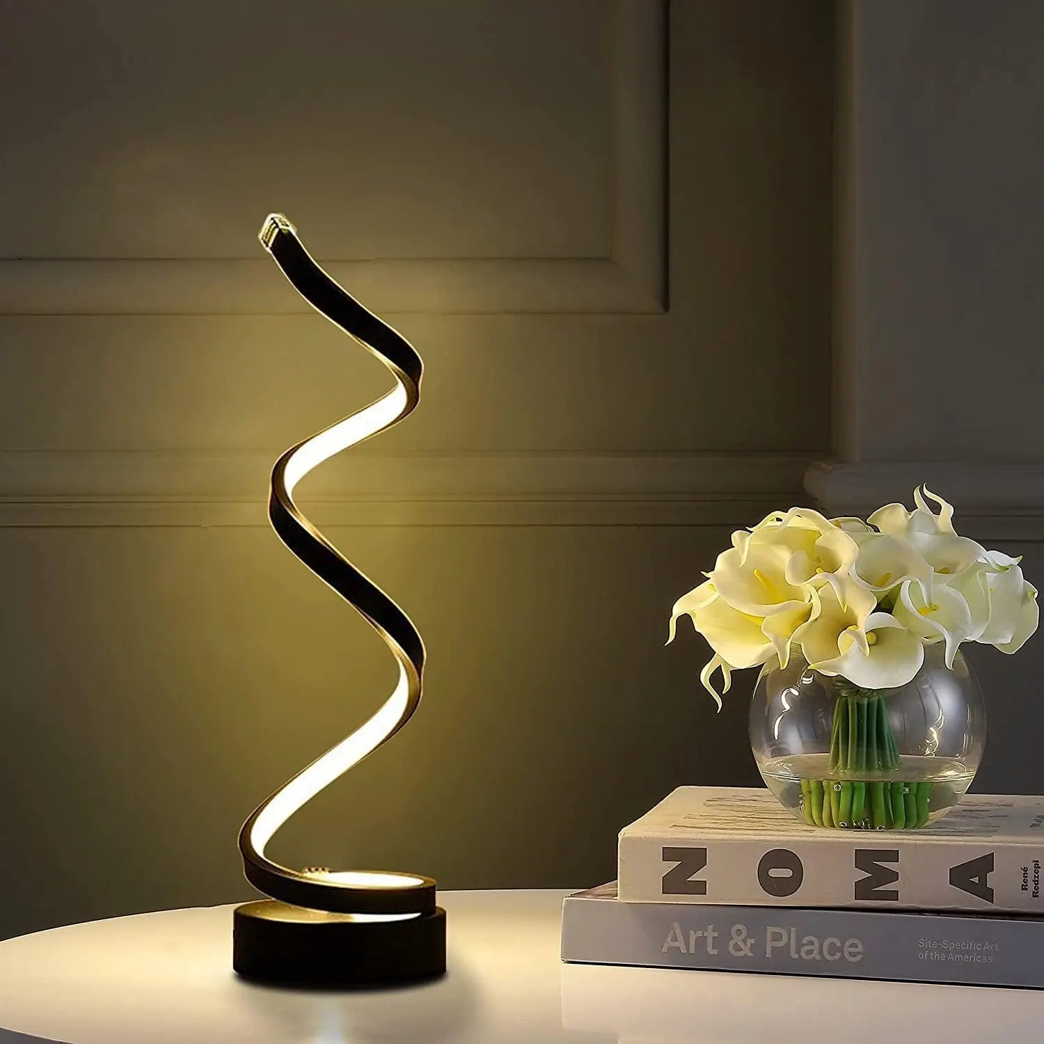 Modern Spiral LED Table Lamp: Perfect for Living Room, Bedroom