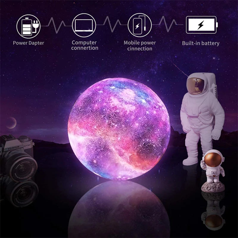 Galaxy Moon Lamp: 16 Color Changing Night Light with Remote Control - Perfect Gift for Kids