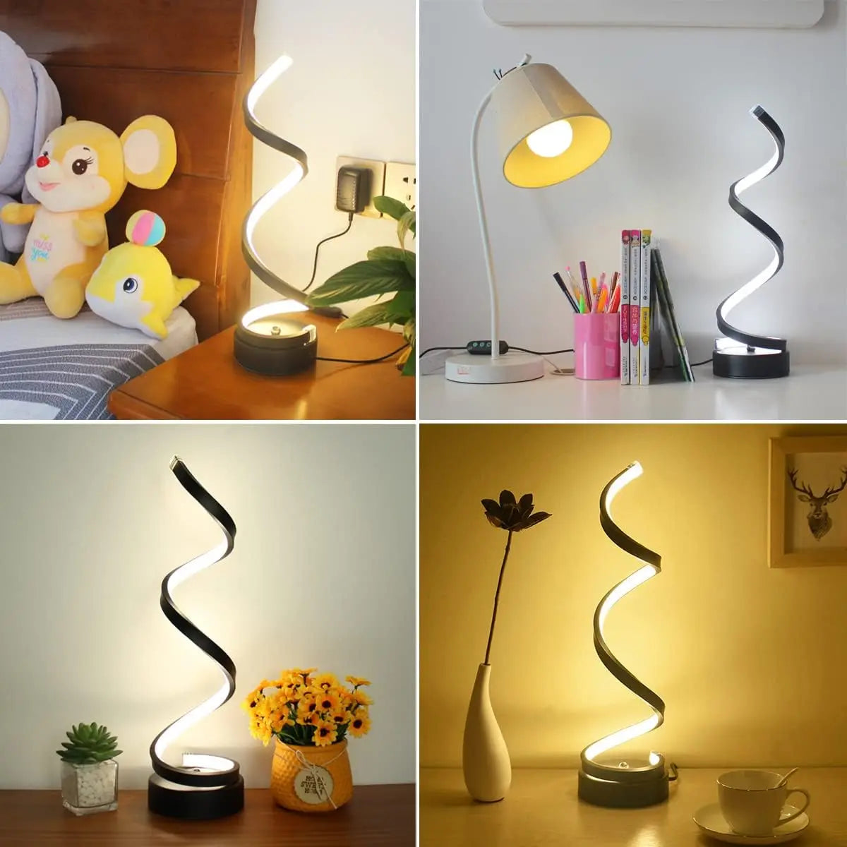 Modern Spiral LED Table Lamp: Perfect for Living Room, Bedroom