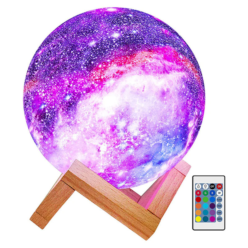 Galaxy Moon Lamp: 16 Color Changing Night Light with Remote Control - Perfect Gift for Kids