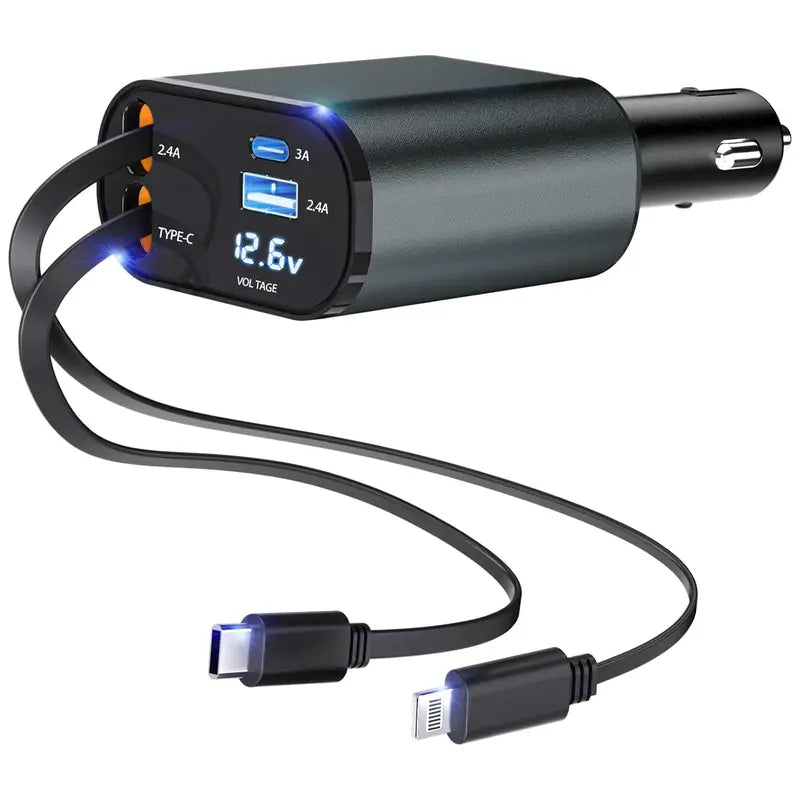 Ultimate Fast Car Charger for iPhone, iPad, Airpods, Samsung Galaxy, and Google Devices