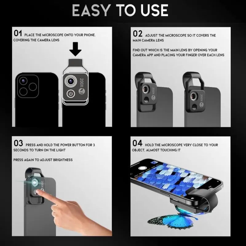 Daily Microscope 200X Phone Microscope - See the World Up Close!