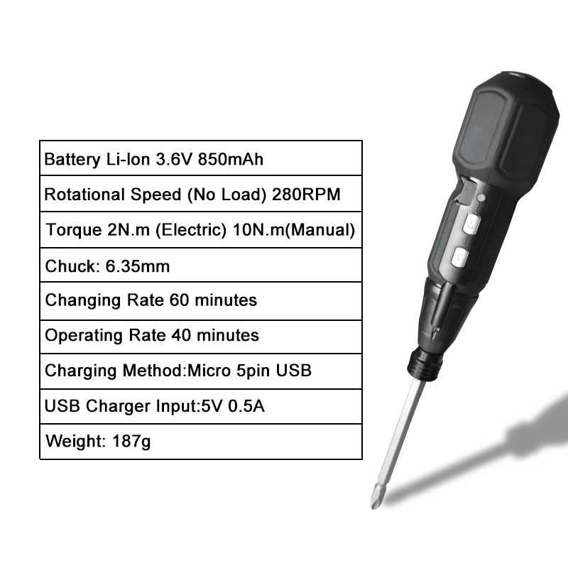 2-in-1 Rechargeable Screwdriver with LED Light - Perfect for DIY Projects!