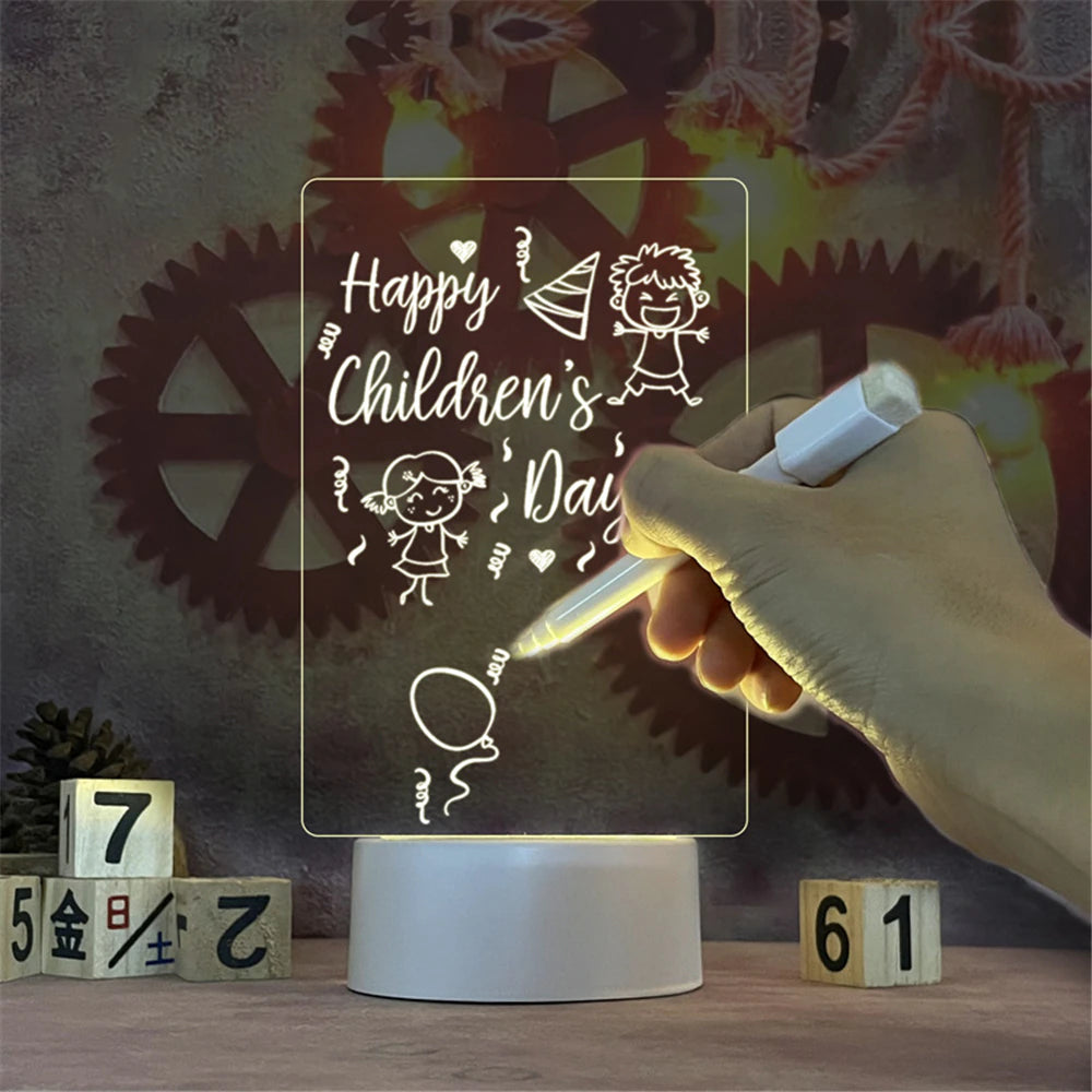 Luminous LED Message Board Night Light with Calendar