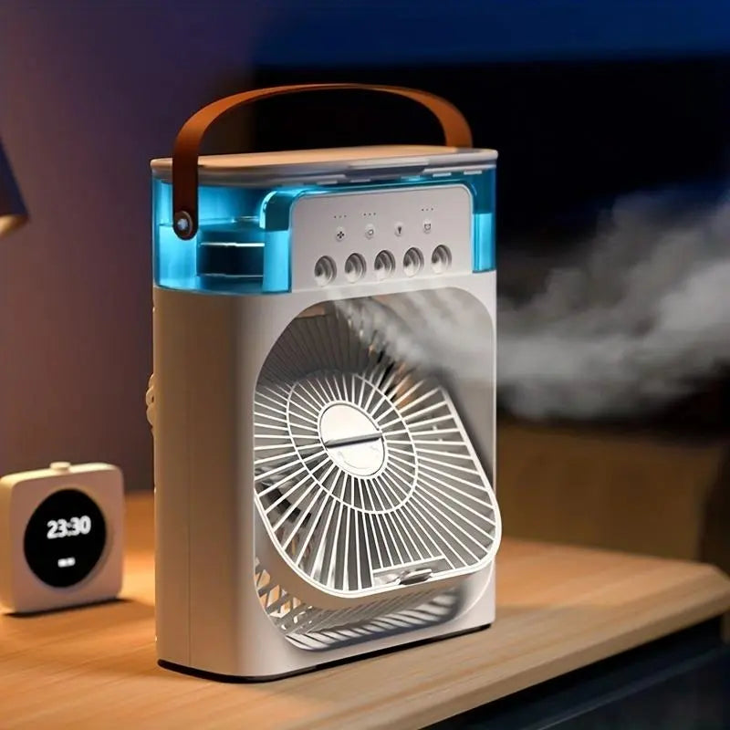 Portable 3-in-1 Mini Air Conditioner Fan with LED Light